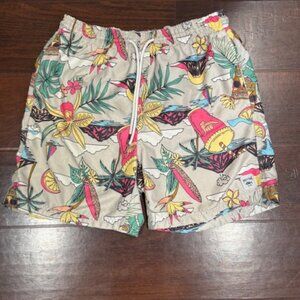 Spicy Tuna Men's Hawaiian Tropical Mesh Lining Swim Trunks Shorts SM